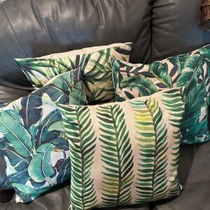 Tropical Green Leaf Pillow Cases